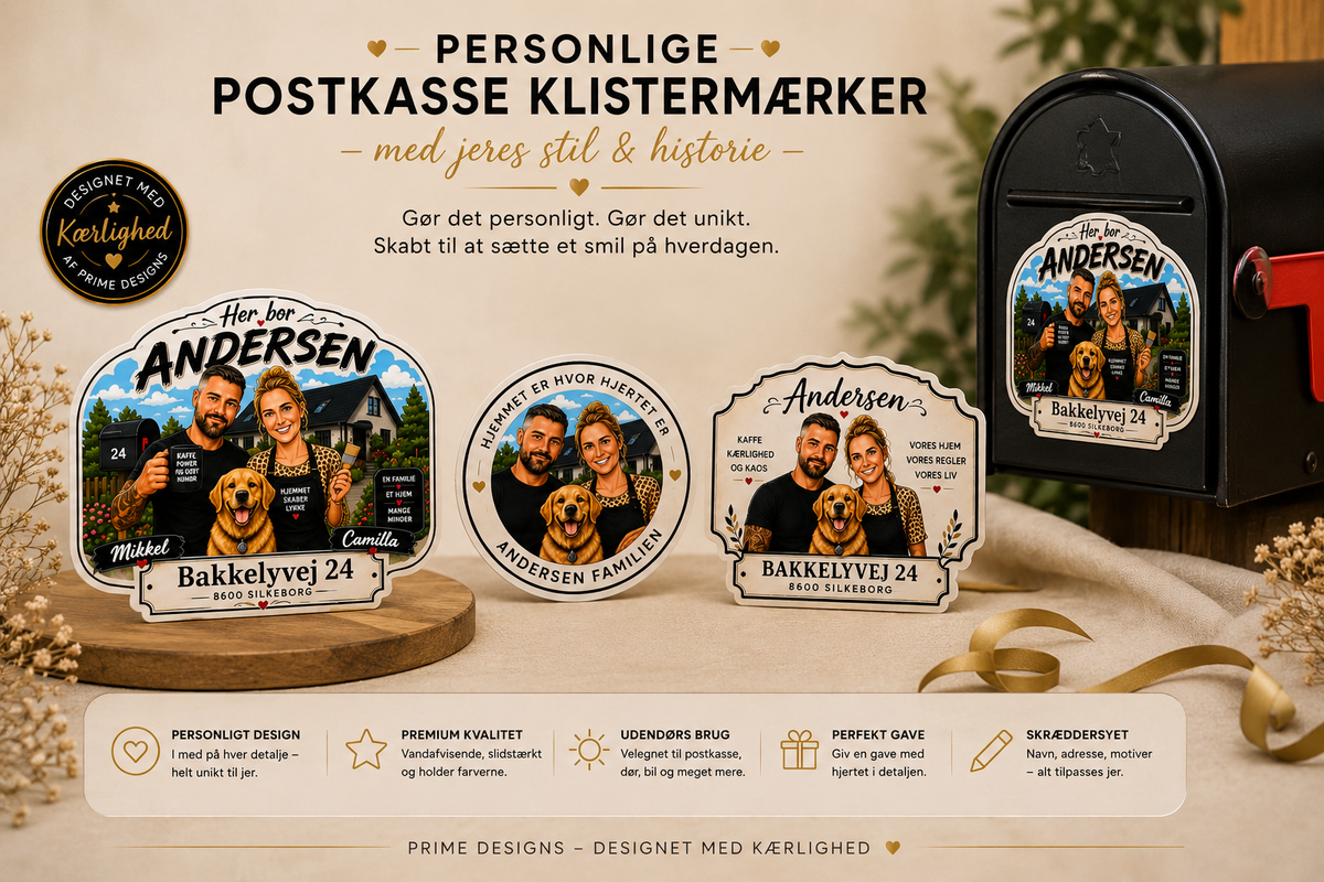 Postkasse, adresse skilt