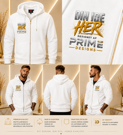Hoodie med lynlås (Herre model)